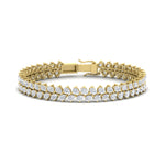 Load image into Gallery viewer, Pear Shaped Petal Style Tennis Bracelet