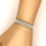 Load image into Gallery viewer, Pear Shaped Petal Style Tennis Bracelet