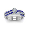 Load image into Gallery viewer, pear-shaped-simple-diamond-twisted-vine-bridal-ring-sets-with-blue-sapphire-in-14K-white-gold-FD8233PEGSABL-NL-WG