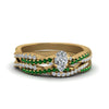 Load image into Gallery viewer, pear-shaped-simple-diamond-twisted-vine-bridal-ring-sets-with-emerald-in-14K-yellow-gold-FD8233PEGEMGR-NL-YG