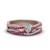 Load image into Gallery viewer, pear-shaped-simple-diamond-twisted-vine-bridal-ring-sets-with-pink-sapphire-in-14K-rose-gold-FD8233PEGSADRPI-NL-RG