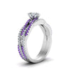 Load image into Gallery viewer, pear-shaped-simple-diamond-twisted-vine-bridal-ring-sets-with-violac-topaz-in-14K-white-gold-FD8233PEGVITO-NL-WG