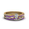 Load image into Gallery viewer, pear-shaped-simple-diamond-twisted-vine-bridal-ring-sets-with-violac-topaz-in-14K-yellow-gold-FD8233PEGVITO-NL-YG