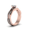 Load image into Gallery viewer, pear-shaped-simple-twisted-vine-bridal-ring-sets-with-black-diamond-in-14K-rose-gold-FD8233PEGBLACK-NL-RG