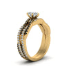 Load image into Gallery viewer, pear-shaped-simple-twisted-vine-bridal-ring-sets-with-black-diamond-in-14K-yellow-gold-FD8233PEGBLACK-NL-YG