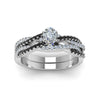 Load image into Gallery viewer, pear-shaped-simple-twisted-vine-bridal-ring-sets-with-black-diamond-in-950-Platinum-FD8233PEGBLACK-NL-WG
