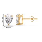 Load image into Gallery viewer, One Carat Diamond Pear Cut 3 Prong Earring