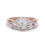 Load image into Gallery viewer, pear-shaped-twisted-vine-luxury-diamond-bridal-ring-set-in-rose-gold-FDENR3211PEANGLE3-NL-RG