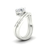 Load image into Gallery viewer, Pear Shaped Wave Solitaire Wedding Band Set