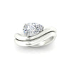 Load image into Gallery viewer, Pear Shaped Wave Solitaire Wedding Band Set