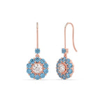 Load image into Gallery viewer, pendulum-diamond-drop-earring-with-ice-blue-topaz-in-rose-gold-fdear1128gicbltoangle1-nl-rg