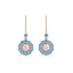 Load image into Gallery viewer, pendulum-diamond-drop-earring-with-ice-blue-topaz-in-rose-gold-fdear1128gicbltoangle2-nl-rg