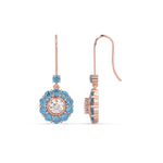 Load image into Gallery viewer, pendulum-diamond-drop-earring-with-ice-blue-topaz-in-rose-gold-fdear1128gicbltoangle3-nl-rg