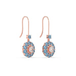 Load image into Gallery viewer, pendulum-diamond-drop-earring-with-ice-blue-topaz-in-rose-gold-fdear1128gicbltoangle4-nl-rg
