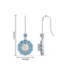 Load image into Gallery viewer, pendulum-diamond-drop-earring-with-ice-blue-topaz-in-white-gold-fdear1128gicbltoangle3-nl-wg-hw