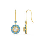 Load image into Gallery viewer, pendulum-diamond-drop-earring-with-ice-blue-topaz-in-yellow-gold-fdear1128gicbltoangle3-nl-yg