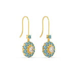 Load image into Gallery viewer, pendulum-diamond-drop-earring-with-ice-blue-topaz-in-yellow-gold-fdear1128gicbltoangle4-nl-yg