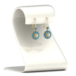 Load image into Gallery viewer, pendulum-diamond-drop-earring-with-ice-blue-topaz-in-yellow-gold-fdear1128gicbltostand-nl-yg