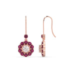 Load image into Gallery viewer, pendulum-diamond-drop-earring-with-pink-sapphire-in-rose-gold-fdear1128gsadrpiangle3-nl-rg