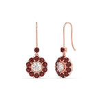 Load image into Gallery viewer, pendulum-diamond-drop-earring-with-ruby-in-rose-gold-fdear1128grudrangle1-nl-rg