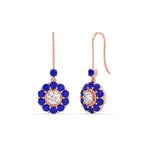 Load image into Gallery viewer, pendulum-diamond-drop-earring-with-sapphire-in-rose-gold-fdear1128gsablangle1-nl-rg