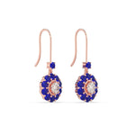 Load image into Gallery viewer, pendulum-diamond-drop-earring-with-sapphire-in-rose-gold-fdear1128gsablangle4-nl-rg