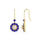 Load image into Gallery viewer, pendulum-diamond-drop-earring-with-sapphire-in-yellow-gold-fdear1128gsablangle3-nl-yg