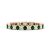 Load image into Gallery viewer, perfect-bezel-set-0.90-carat-round-diamond-and-emerald-eternity-wedding-band-in-rose-gold-FD8072ROBGEMGR-0.90CT-NL-RG?v=1751956590