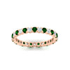 Load image into Gallery viewer, perfect-bezel-set-0.90-carat-round-diamond-and-emerald-eternity-wedding-band-in-rose-gold-FD8072ROBGEMGRANGLE5-0.90CT-NL-RG?v=1751956591