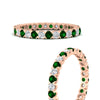Load image into Gallery viewer, perfect-bezel-set-0.90-carat-round-diamond-and-emerald-eternity-wedding-band-in-rose-gold-FD8072ROBGEMGRANGLE53-0.90CT-NL-RG?v=1751956591