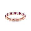 Load image into Gallery viewer, perfect-bezel-set-0.90-carat-round-diamond-and-pink-sapphire-eternity-wedding-band-in-rose-gold-FD8072ROBGSADRPIANGLE5-0.90CT-NL-RG?v=1751956590