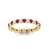 Load image into Gallery viewer, perfect-bezel-set-0.90-carat-round-diamond-and-pink-sapphire-eternity-wedding-band-in-yellow-gold-FD8072ROBGSADRPIANGLE5-0.90CT-NL-YG?v=1751956595