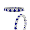 Load image into Gallery viewer, perfect-bezel-set-0.90-carat-round-diamond-and-sapphire-eternity-wedding-band-in-white-gold-FD8072ROBGSABLANGLE3-0.90CT-NL-WG?v=1751956592