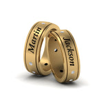 Load image into Gallery viewer, Personalized Gay Wedding Band With Diamonds