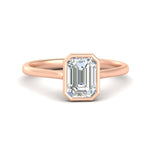 Load image into Gallery viewer, Emerald Cut Petite Bezel Solitaire Engagement Ring