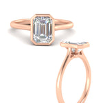 Load image into Gallery viewer, Emerald Cut Petite Bezel Solitaire Engagement Ring