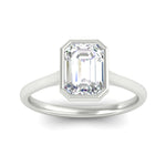 Load image into Gallery viewer, Emerald Cut Petite Bezel Solitaire Engagement Ring