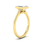 Load image into Gallery viewer, Emerald Cut Petite Bezel Solitaire Engagement Ring