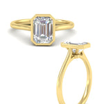Load image into Gallery viewer, Emerald Cut Petite Bezel Solitaire Engagement Ring