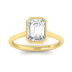Load image into Gallery viewer, Emerald Cut Petite Bezel Solitaire Engagement Ring