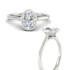 Load image into Gallery viewer, Oval Shaped Petite Bezel Solitaire Engagement Ring