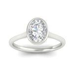 Load image into Gallery viewer, Oval Shaped Petite Bezel Solitaire Engagement Ring