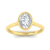 Load image into Gallery viewer, Oval Shaped Petite Bezel Solitaire Engagement Ring