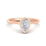 Load image into Gallery viewer, Pear Shaped Petite Bezel Solitaire Engagement Ring