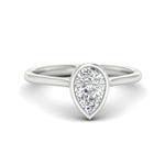 Load image into Gallery viewer, Pear Shaped Petite Bezel Solitaire Engagement Ring
