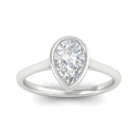 Load image into Gallery viewer, Pear Shaped Petite Bezel Solitaire Engagement Ring