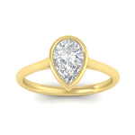 Load image into Gallery viewer, Pear Shaped Petite Bezel Solitaire Engagement Ring