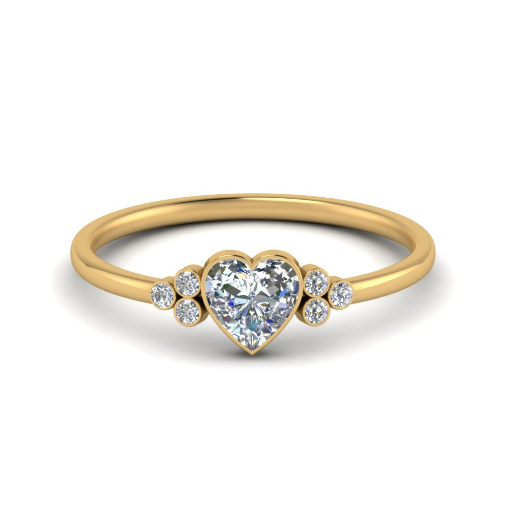 Petite Heart Bezel Simple Engagement Ring – Fascinating Diamonds