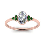 Load image into Gallery viewer, petite-bezel-set-oval-shaped-diamond-engagement-ring-with-emerald-in-rose-gold-FD9175OVRGEMGRANGLE5-NL-RG