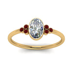 Load image into Gallery viewer, petite-bezel-set-oval-shaped-diamond-engagement-ring-with-ruby-in-yellow-gold-FD9175OVRGRUDRANGLE5-NL-YG